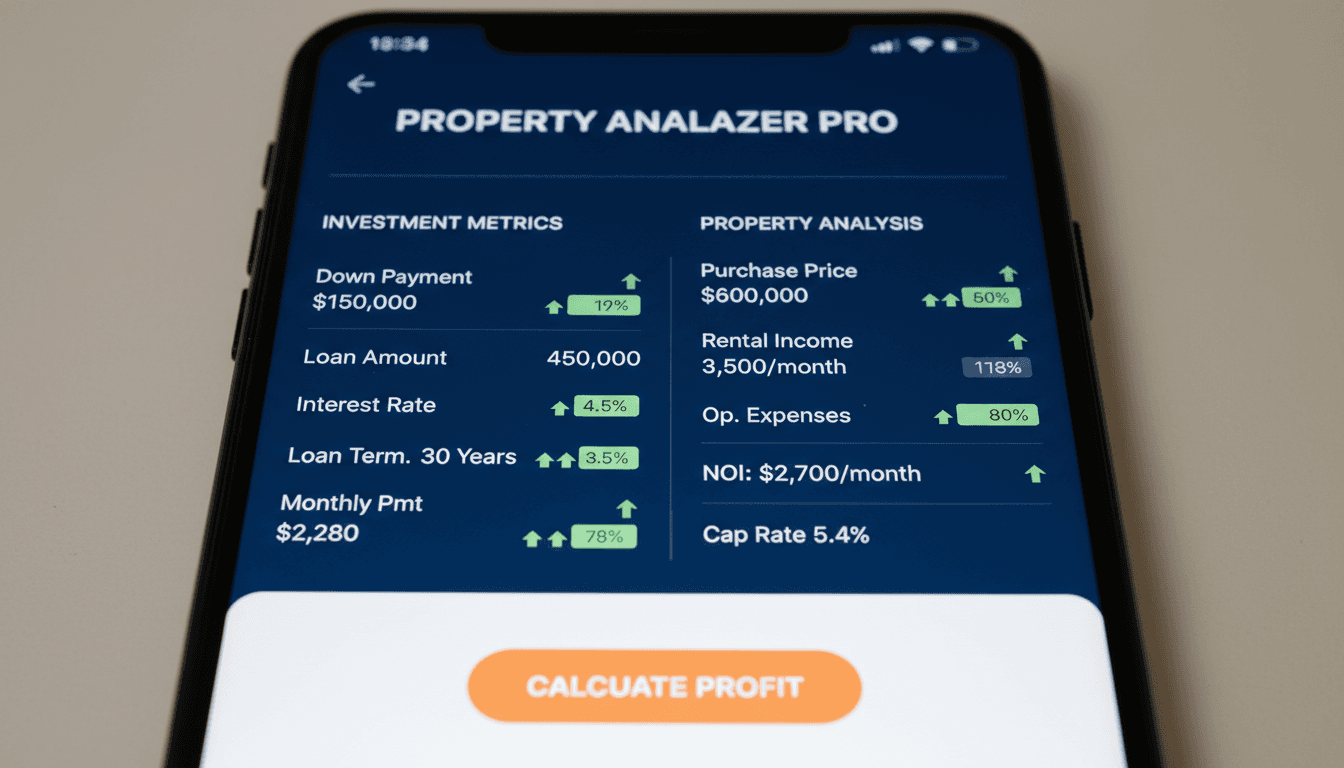 Mobile calculator interface displaying investment calculations